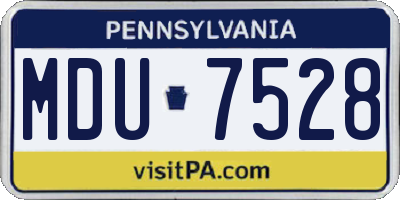 PA license plate MDU7528