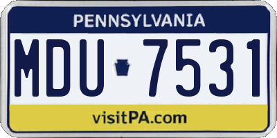 PA license plate MDU7531
