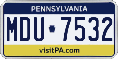 PA license plate MDU7532