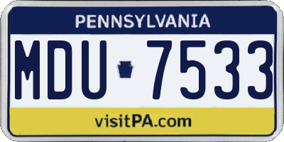 PA license plate MDU7533