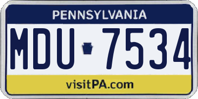 PA license plate MDU7534