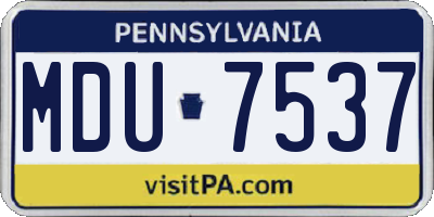PA license plate MDU7537
