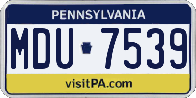 PA license plate MDU7539