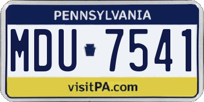PA license plate MDU7541