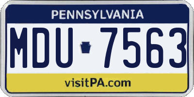 PA license plate MDU7563