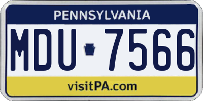 PA license plate MDU7566
