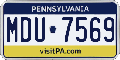 PA license plate MDU7569