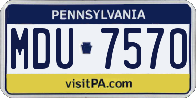 PA license plate MDU7570