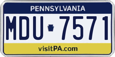 PA license plate MDU7571