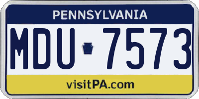 PA license plate MDU7573