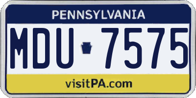 PA license plate MDU7575