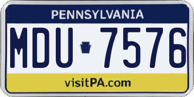 PA license plate MDU7576