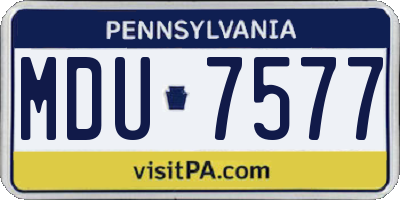 PA license plate MDU7577