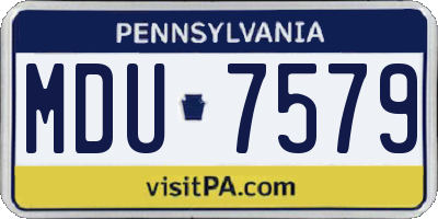 PA license plate MDU7579