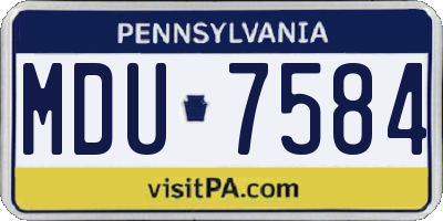 PA license plate MDU7584