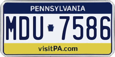 PA license plate MDU7586