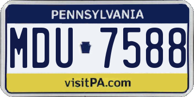 PA license plate MDU7588
