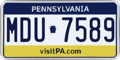 PA license plate MDU7589