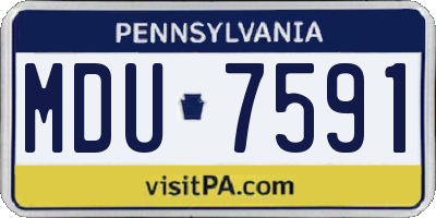 PA license plate MDU7591