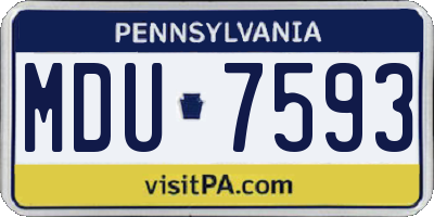 PA license plate MDU7593