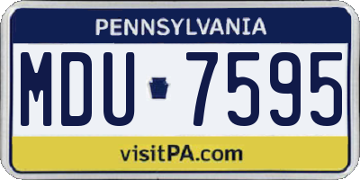 PA license plate MDU7595