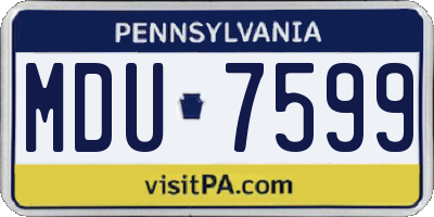 PA license plate MDU7599