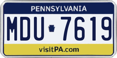 PA license plate MDU7619