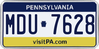 PA license plate MDU7628