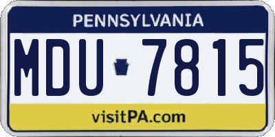 PA license plate MDU7815
