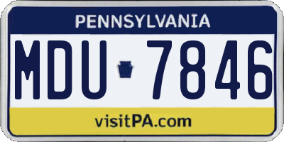 PA license plate MDU7846