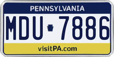 PA license plate MDU7886