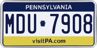 PA license plate MDU7908