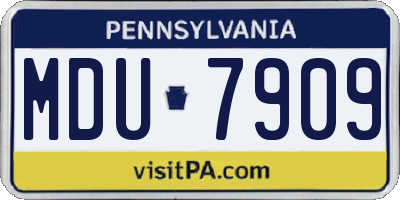 PA license plate MDU7909