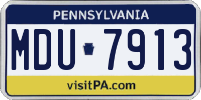 PA license plate MDU7913