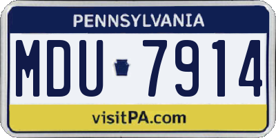 PA license plate MDU7914