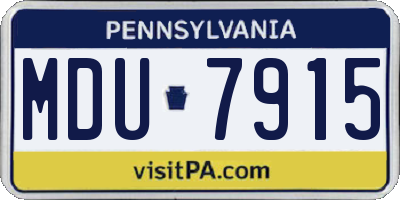 PA license plate MDU7915