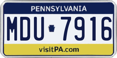 PA license plate MDU7916