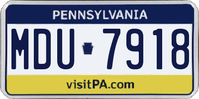 PA license plate MDU7918