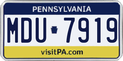 PA license plate MDU7919