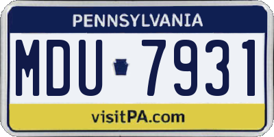 PA license plate MDU7931