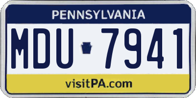 PA license plate MDU7941