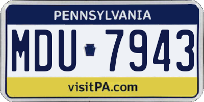 PA license plate MDU7943