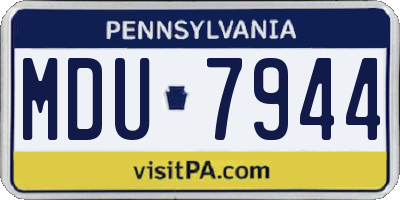 PA license plate MDU7944