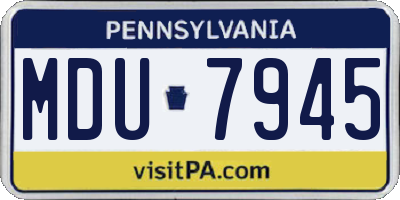 PA license plate MDU7945