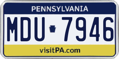 PA license plate MDU7946