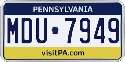PA license plate MDU7949