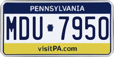 PA license plate MDU7950