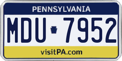 PA license plate MDU7952