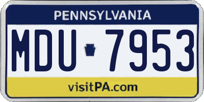 PA license plate MDU7953
