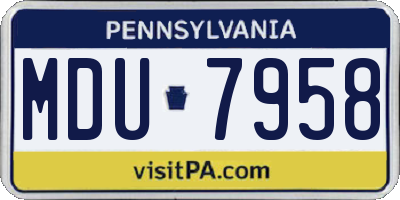PA license plate MDU7958